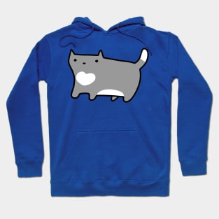 Heart Marking Blue Cat Hoodie